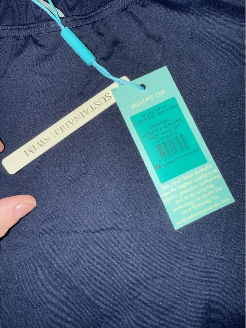 Sea level swim Nordstrom womens Blue One-Piece Swimsuit Sz 12 nwt quiet lux